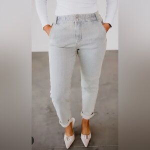 KanCan Striped Mom Jeans